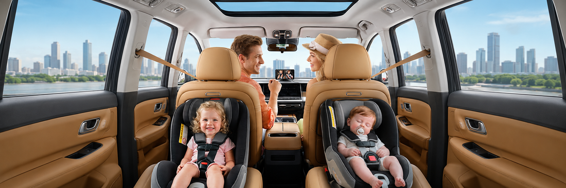 Baby Car Camera Setup for Two Rear-Facing Car Seats