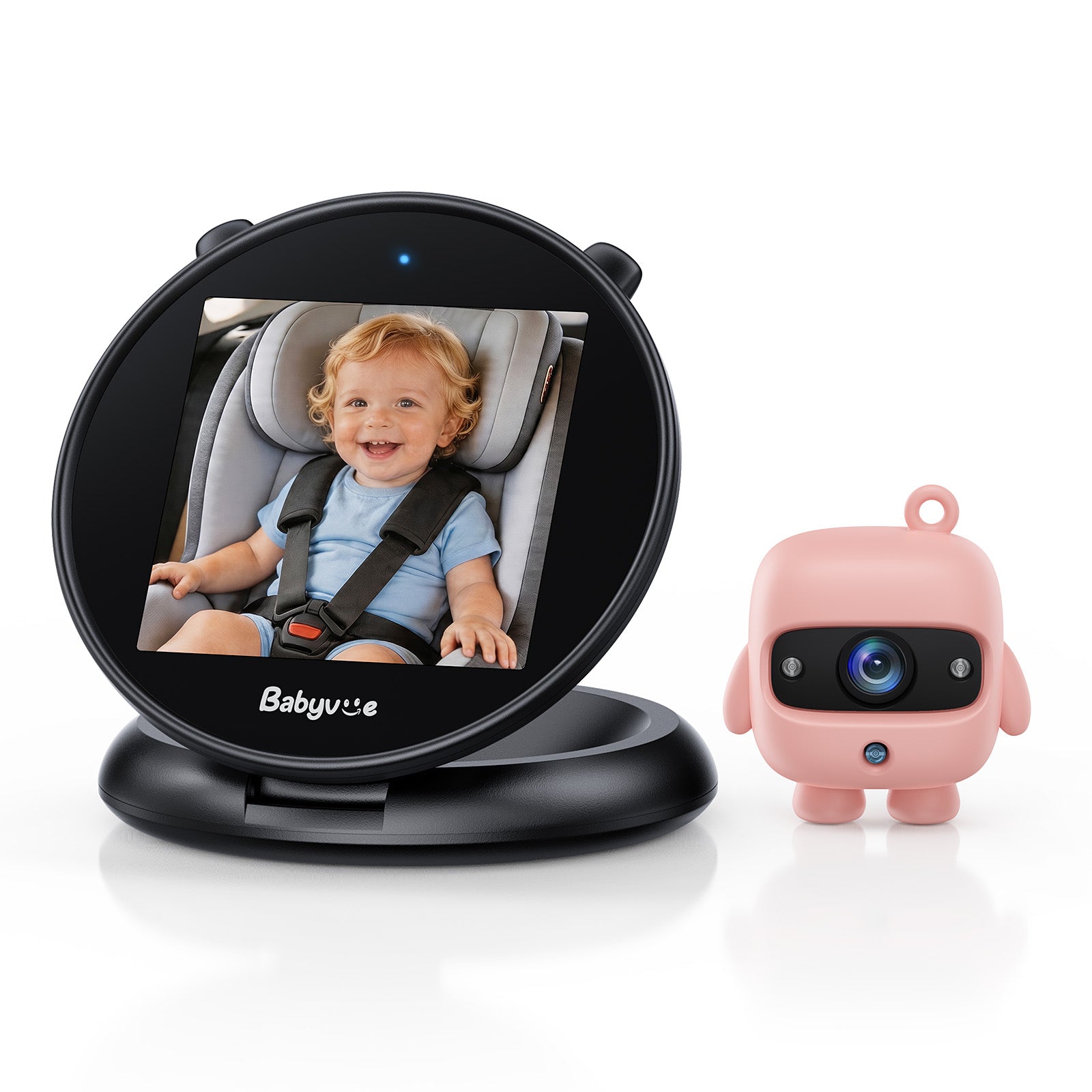 Babyvue Q1 Baby Car Camera with Foldable Round Screen