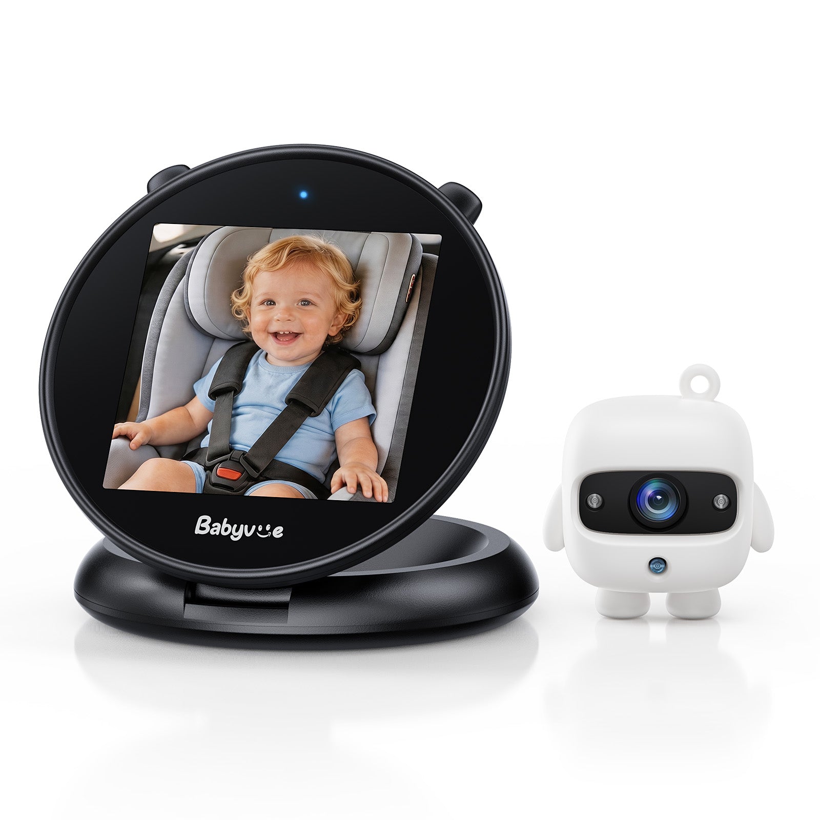 Babyvue Q1 Baby Car Camera with Foldable Round Screen