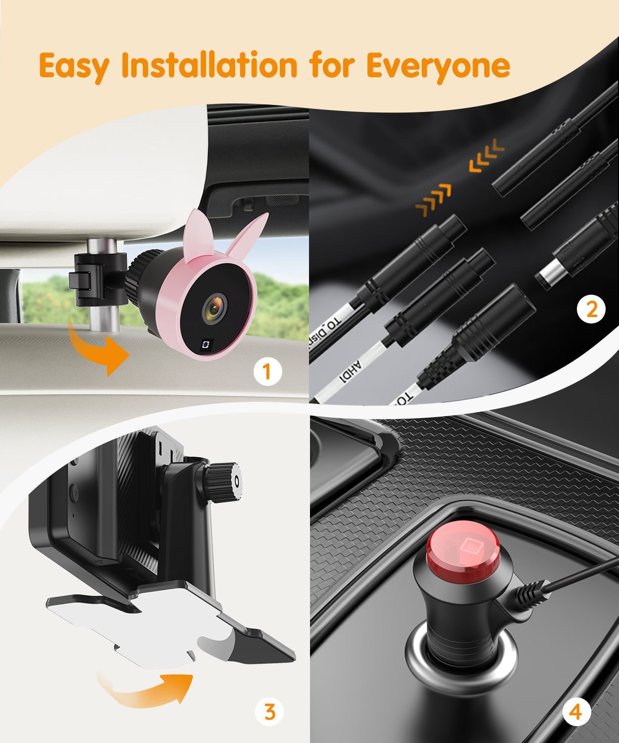 Babyvue BV3 Pro Baby Car Camera with Dual Cameras for 2 Kids