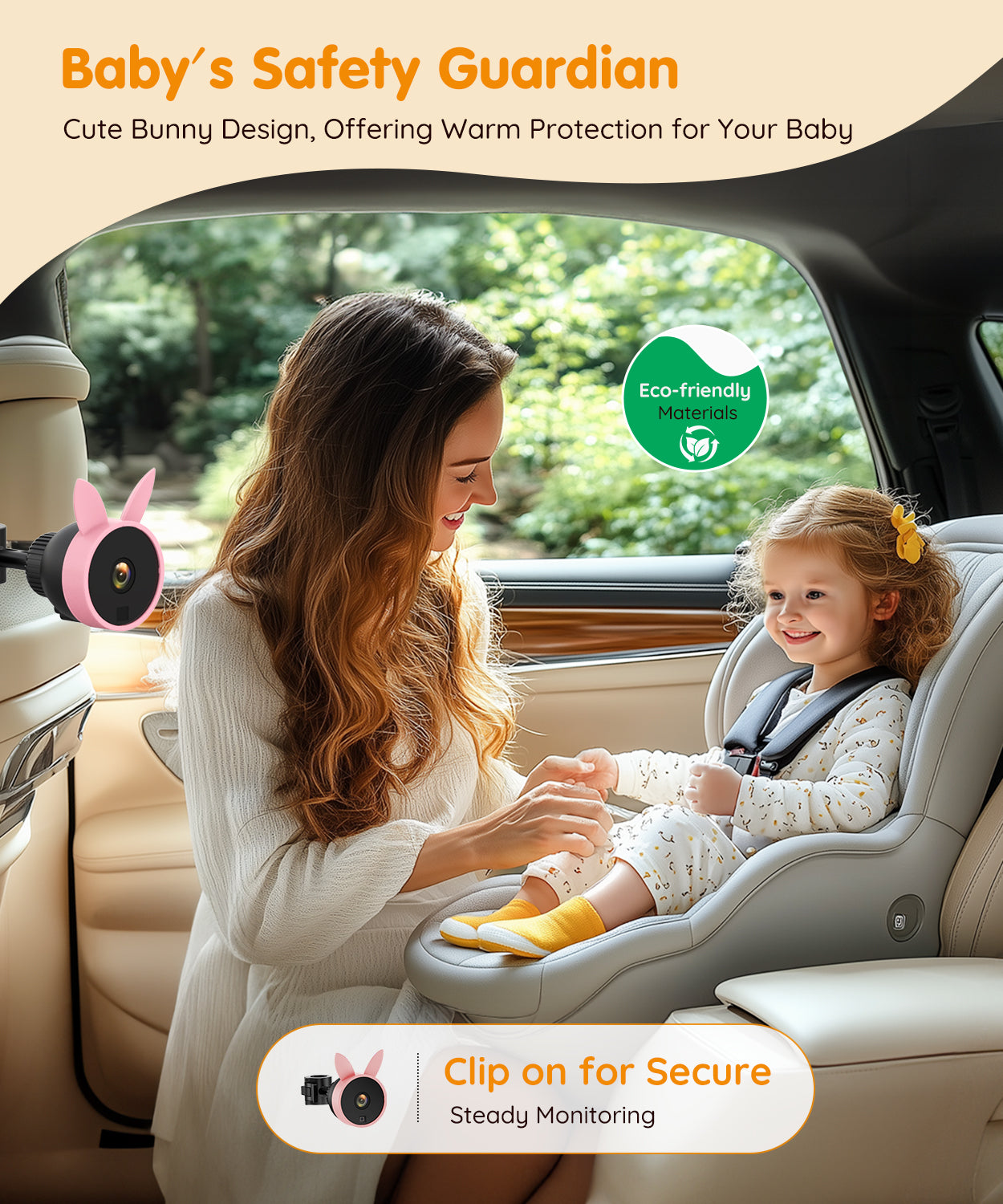Babyvue BV3 Pro Baby Car Camera with Dual Cameras for 2 Kids