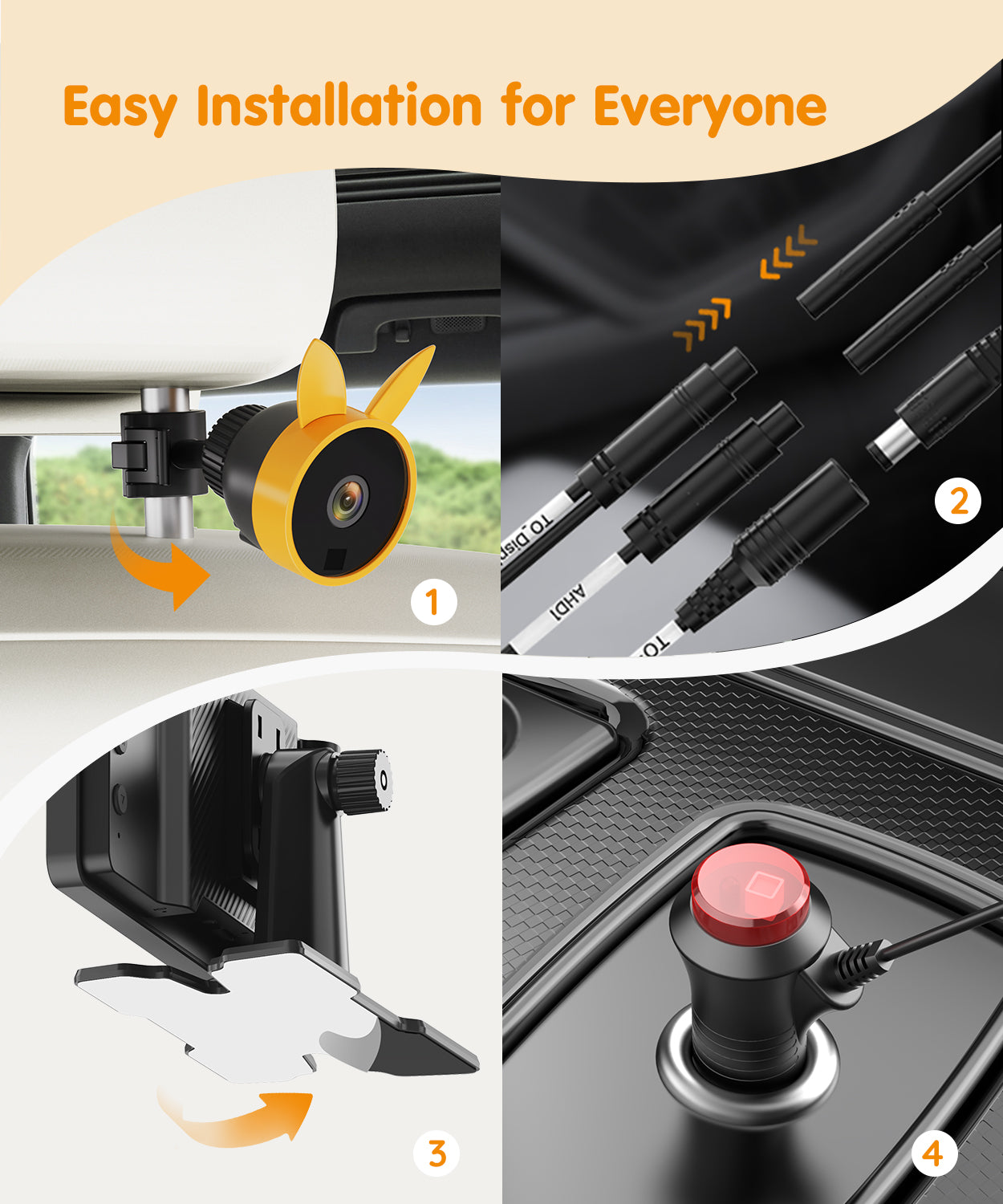 Babyvue BV3 Pro Baby Car Camera with Dual Cameras for 2 Kids