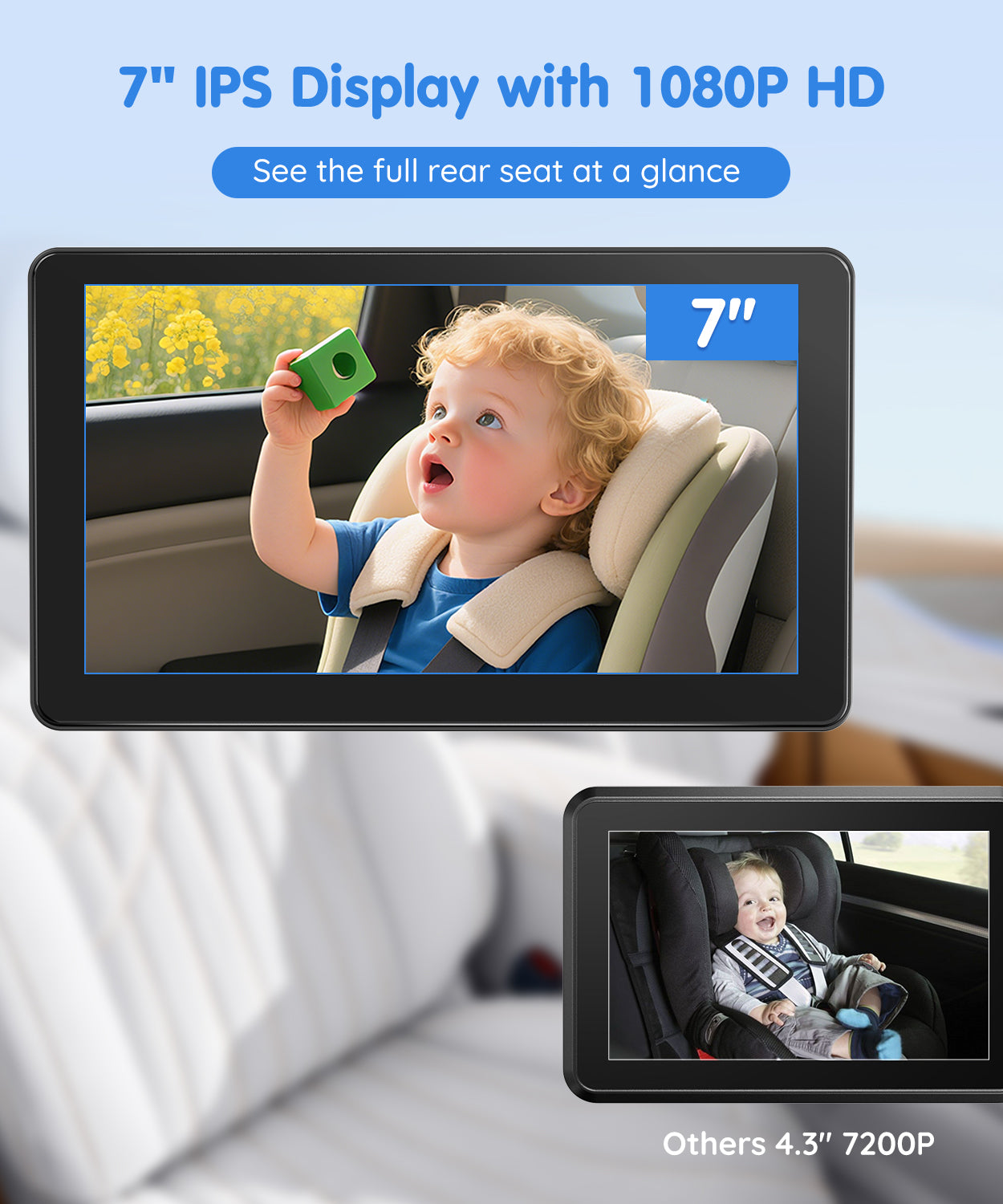 Babyvue BV4 7" 1080P HD Baby Car Camera with IR Night Vision