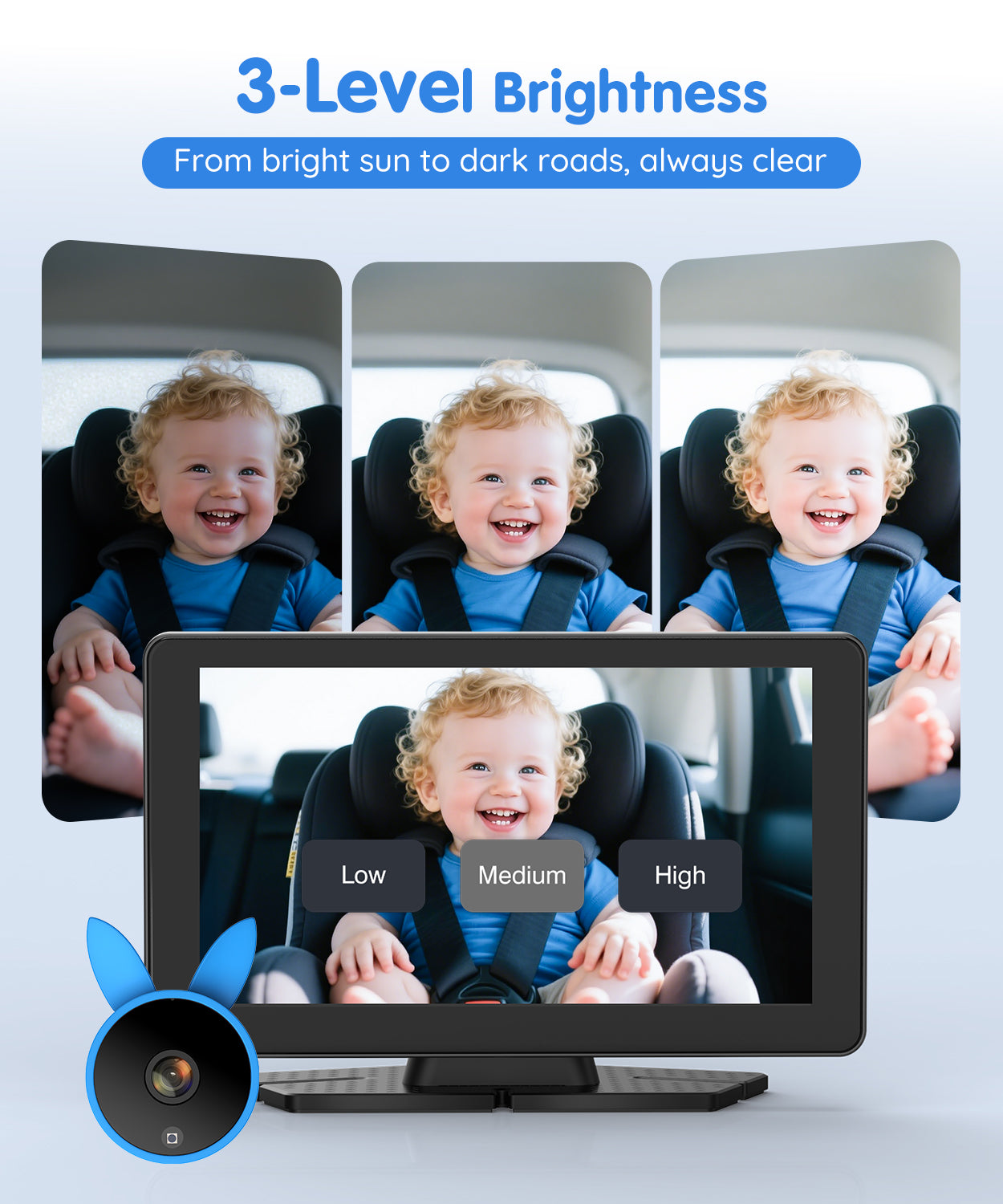 Babyvue BV4 7" 1080P HD Baby Car Camera with IR Night Vision
