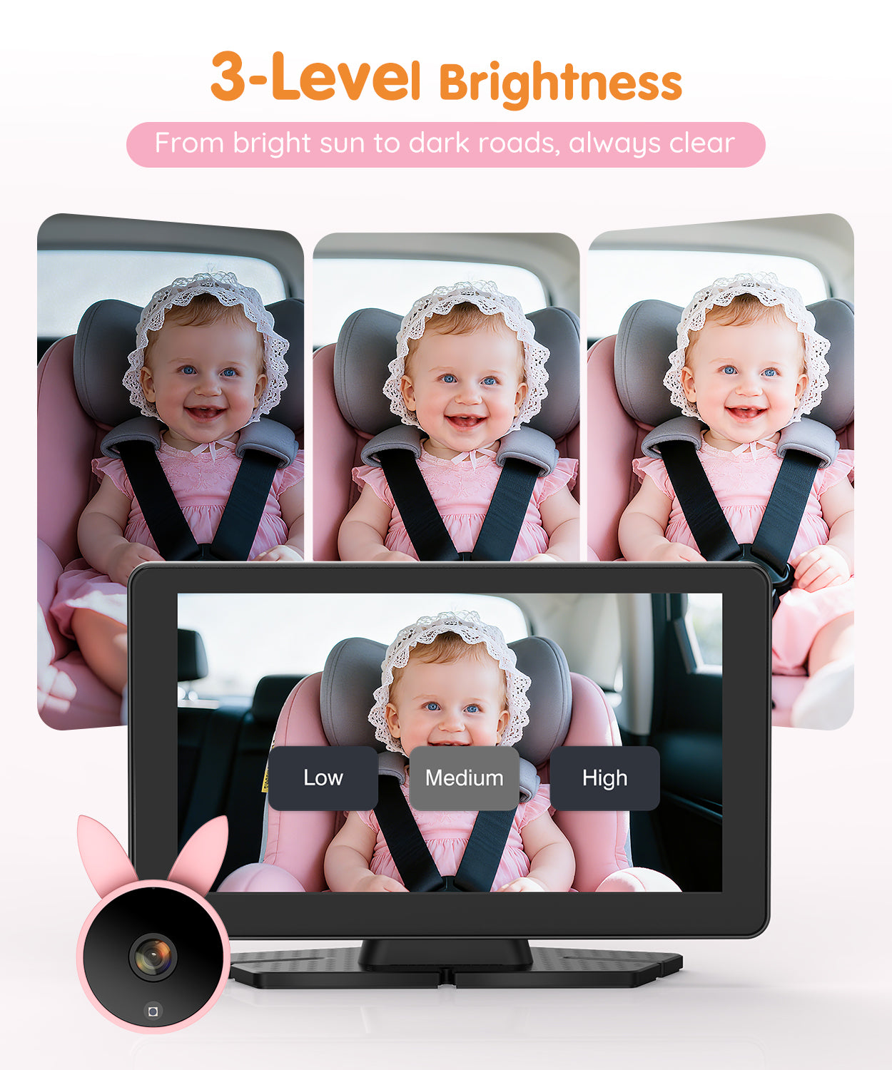 Babyvue BV4 7" 1080P HD Baby Car Camera with IR Night Vision