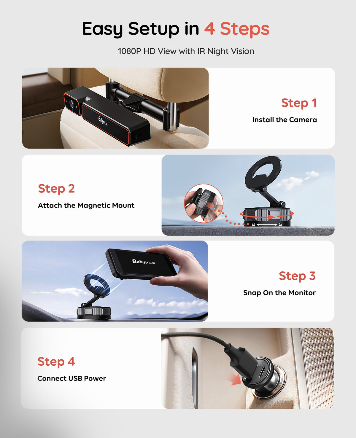 BV6 Wireless Car Baby Monitor
