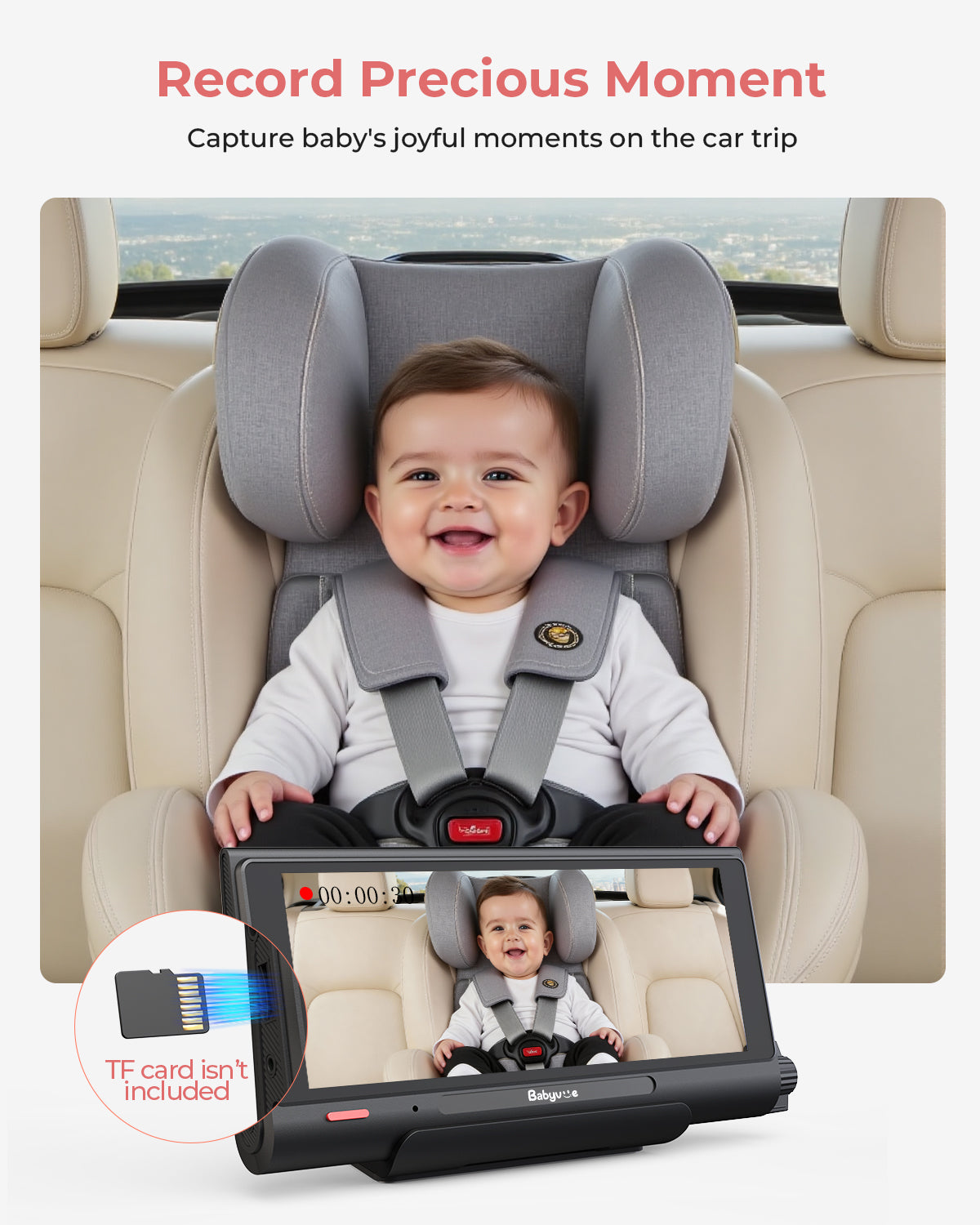 Babyvue BV7 Baby Car Camera with Split-Screen CarPlay