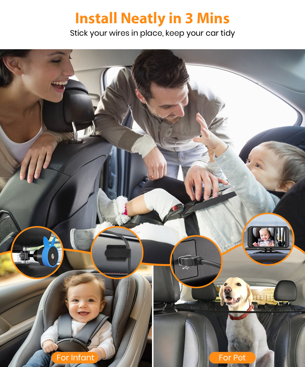 Babyvue BV2 USB Powered Baby Car Camera Plug and Play