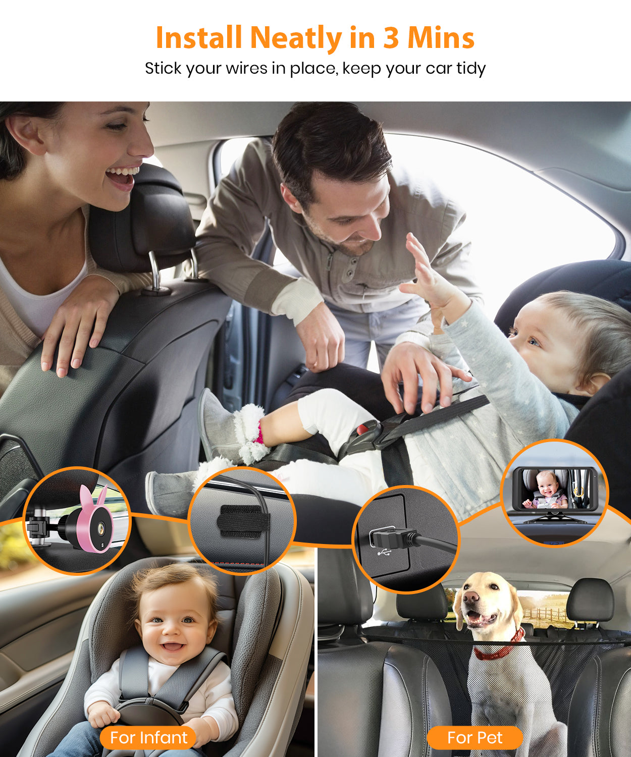 Babyvue BV2 USB Powered Baby Car Camera Plug and Play