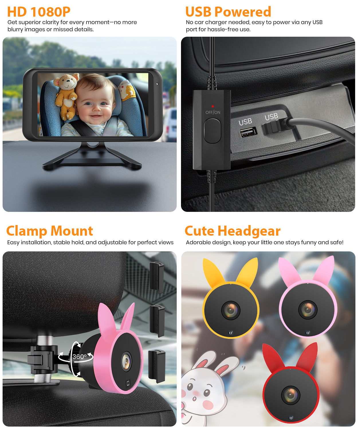 Babyvue BV2 USB Powered Baby Car Camera Plug and Play