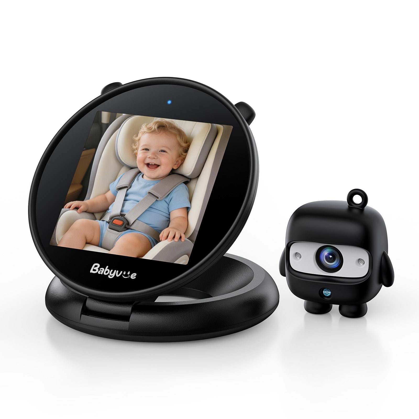 Babyvue Q1 Baby Car Camera with Foldable Round Screen
