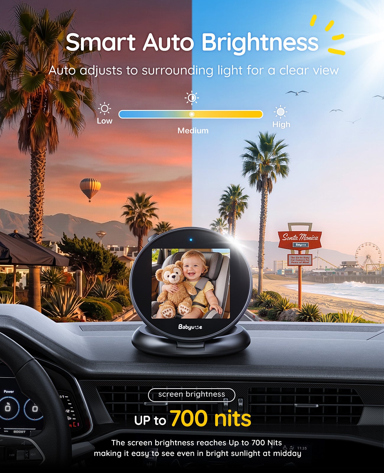 Babyvue Q1 Baby Car Camera with Foldable Round Screen