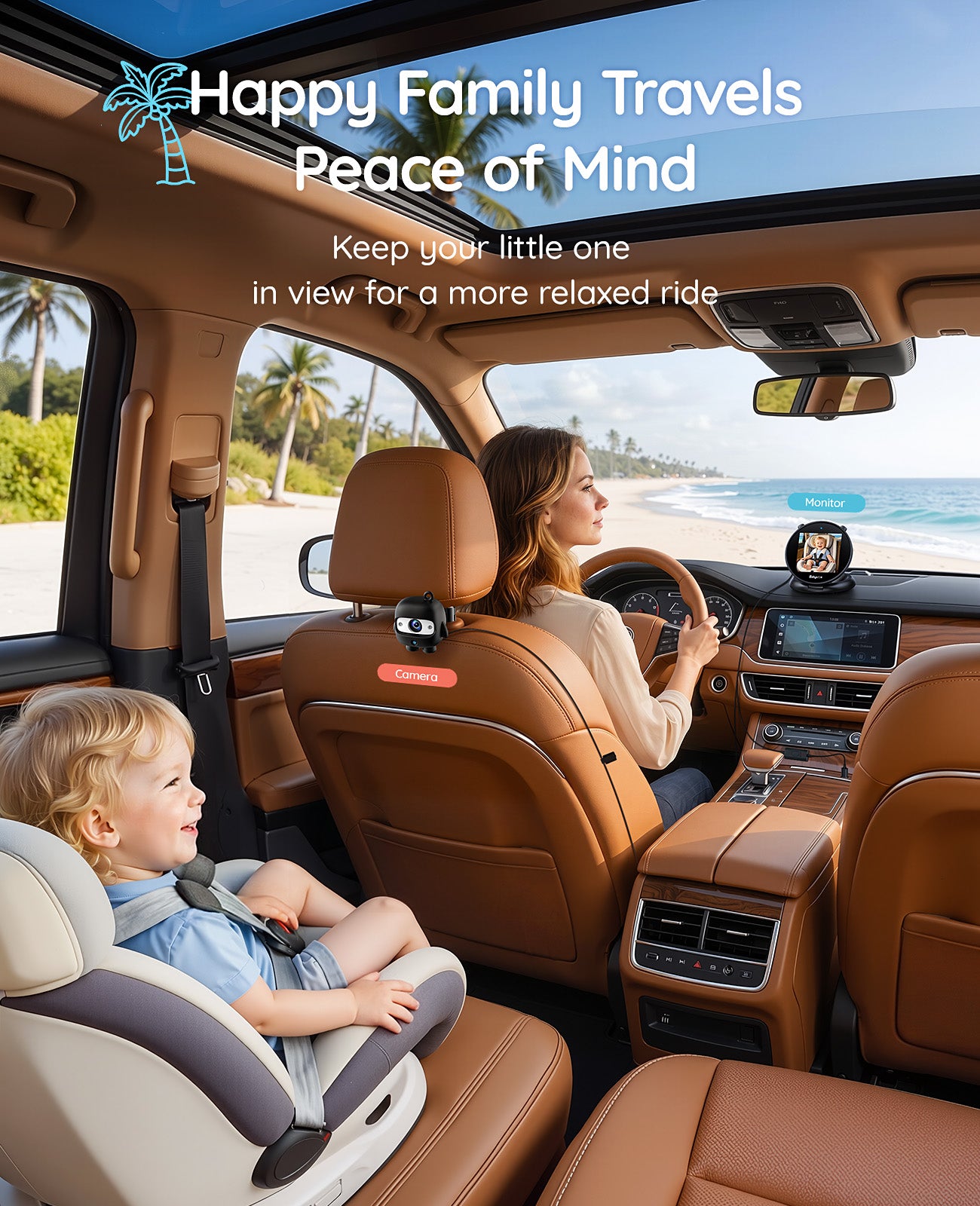Babyvue Q1 Baby Car Camera with Foldable Round Screen