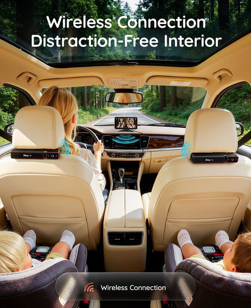 Babyvue BV6 Pro Wireless Dual Camera Baby Car Monitor Split Screen For 2 Kids