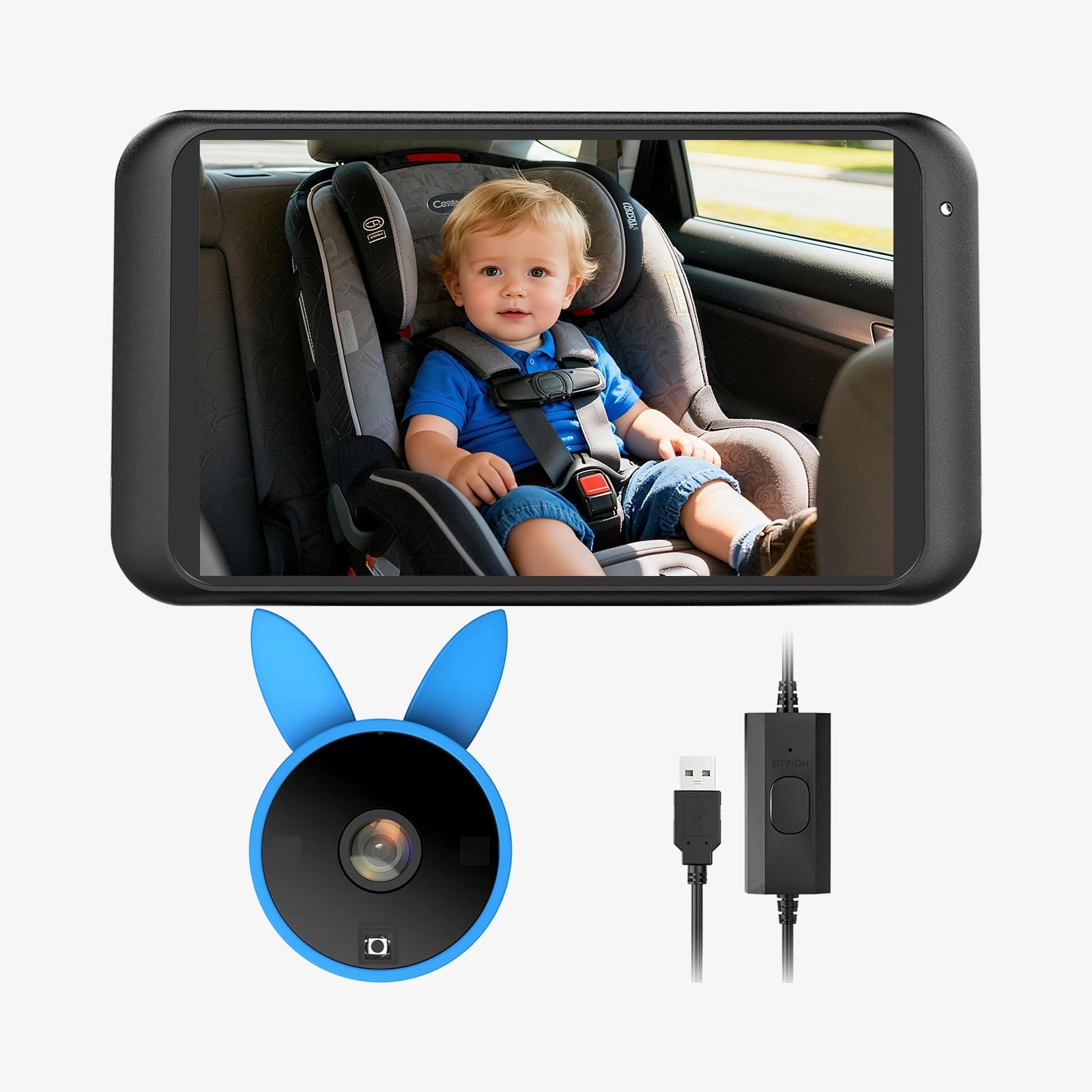 Babyvue BC1 Baby Car Camera, 4.5" 1080P HD Screen & 3X Zoom