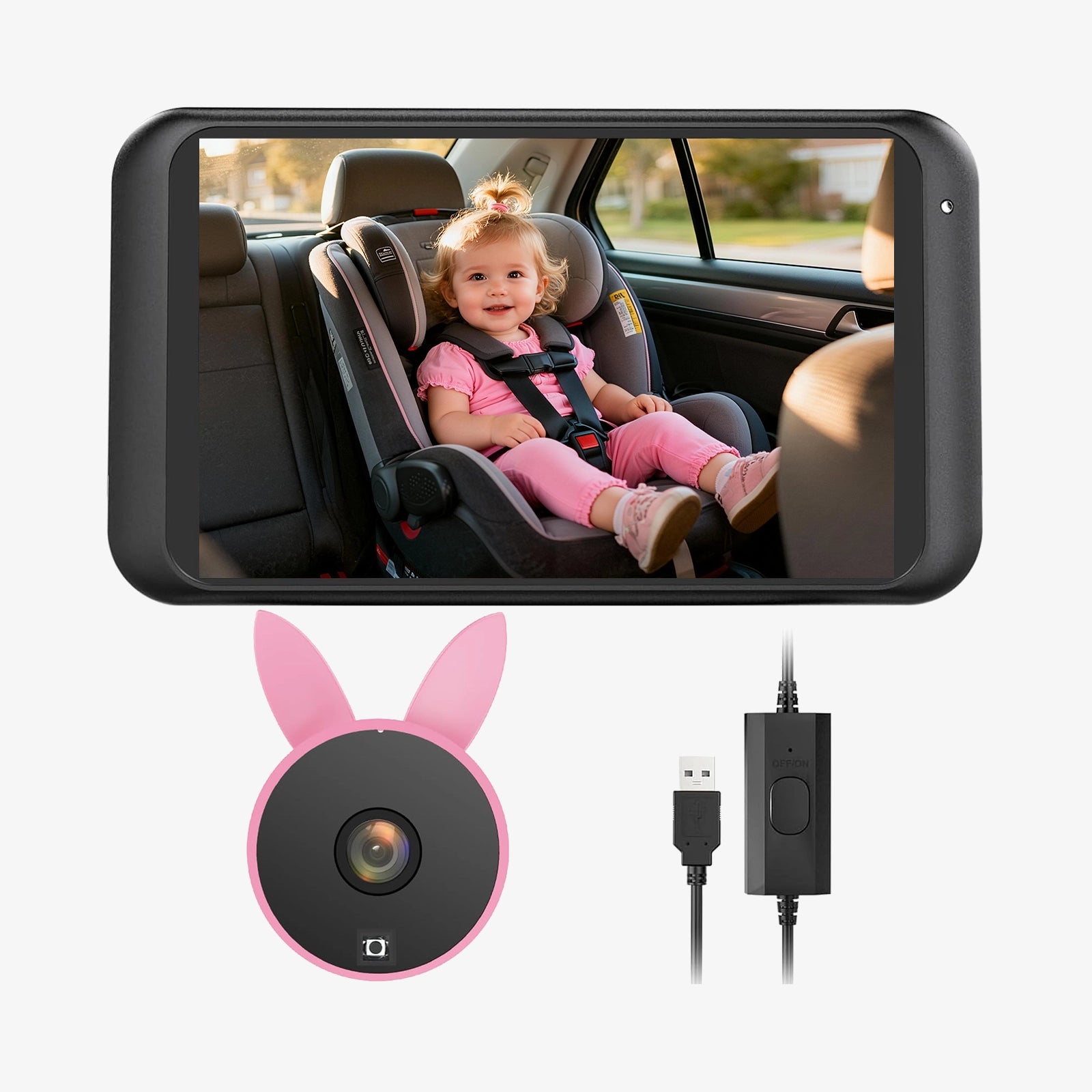 Babyvue BC1 Baby Car Camera, 4.5" 1080P HD Screen & 3X Zoom