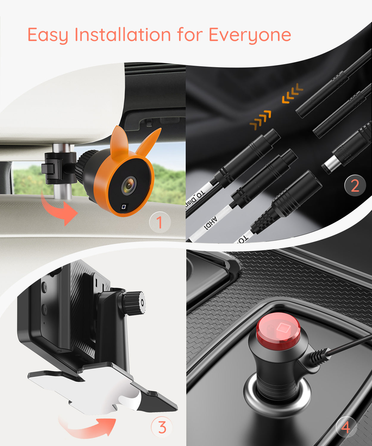 Babyvue BV3PRO Baby Car Camera for 2 Kids, 7.2" 1080P HD Dual Screen