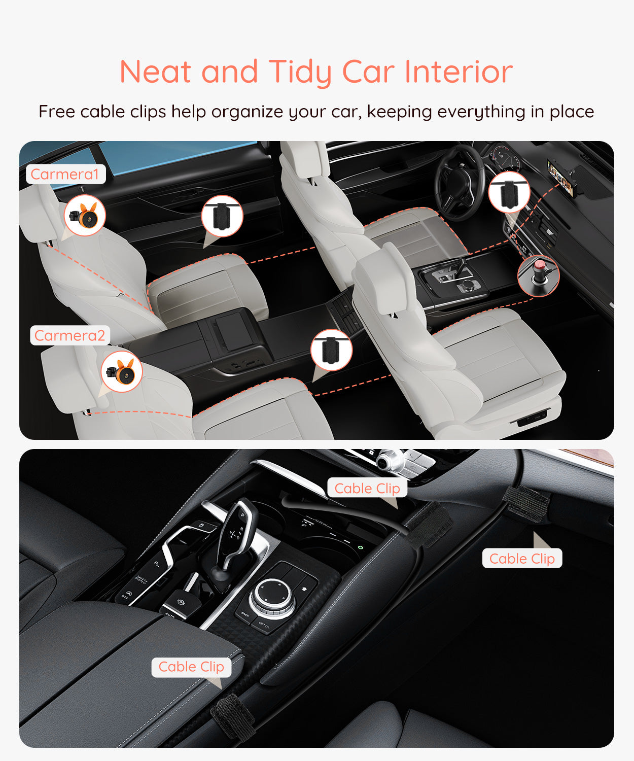 Babyvue BV3PRO Baby Car Camera for 2 Kids, 7.2" 1080P HD Dual Screen