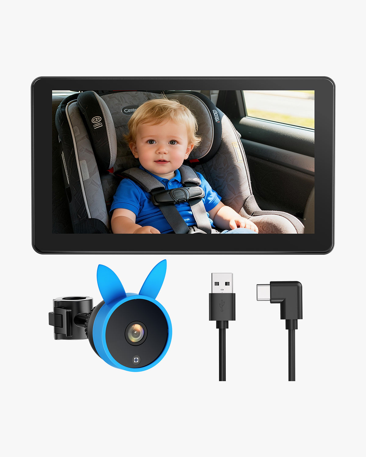 Babyvue BV4 7" Baby Car Camera, IPS 1080P HD Display with IR Night Vision
