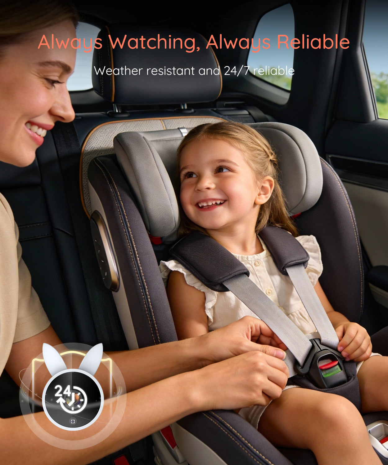 Babyvue BV4 7" 1080P HD Baby Car Camera with IR Night Vision