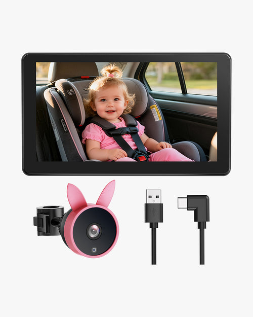Babyvue BV4 7" Baby Car Camera, IPS 1080P HD Display with IR Night Vision