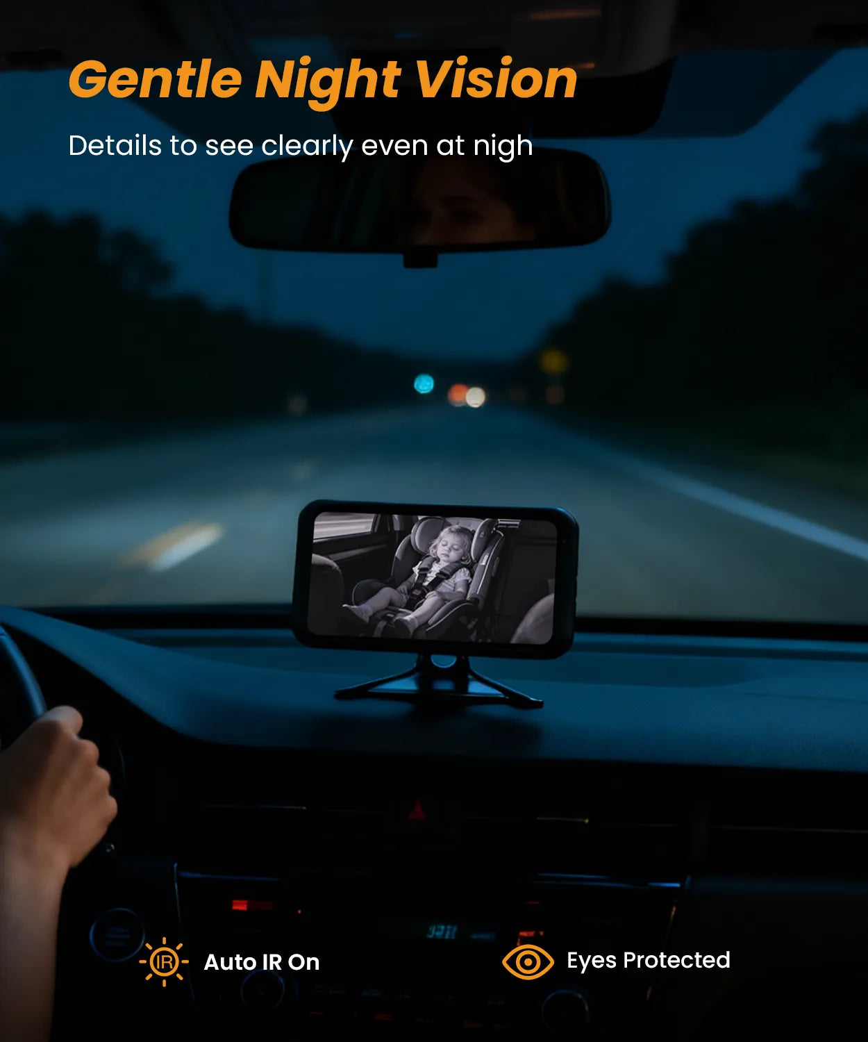 Babyvue BV5 No WiFi Baby Car Monitor, 5.2" 1080P Car Seat Camera