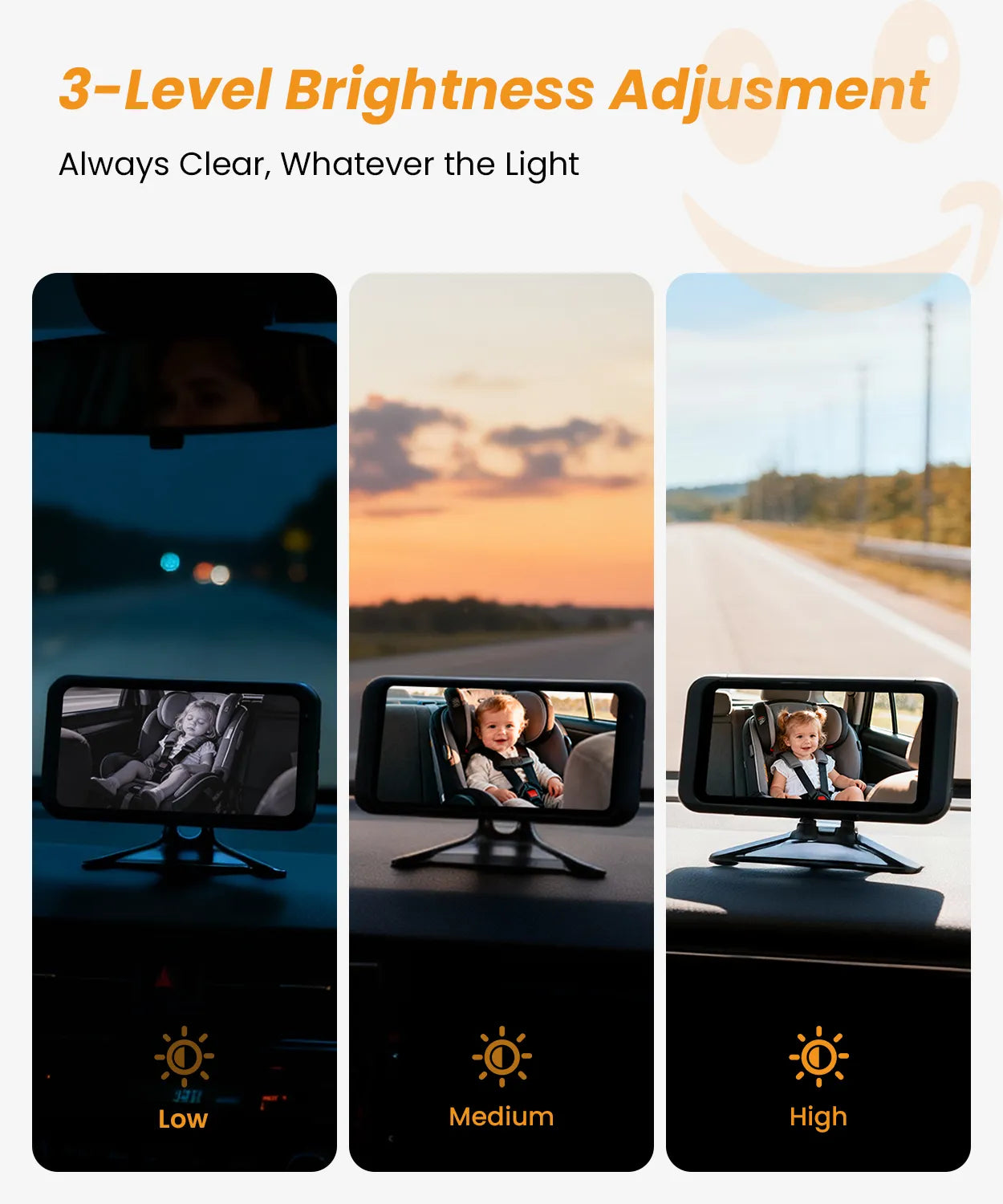 Babyvue BV5 No WiFi Baby Car Monitor, 5.2" 1080P Car Seat Camera