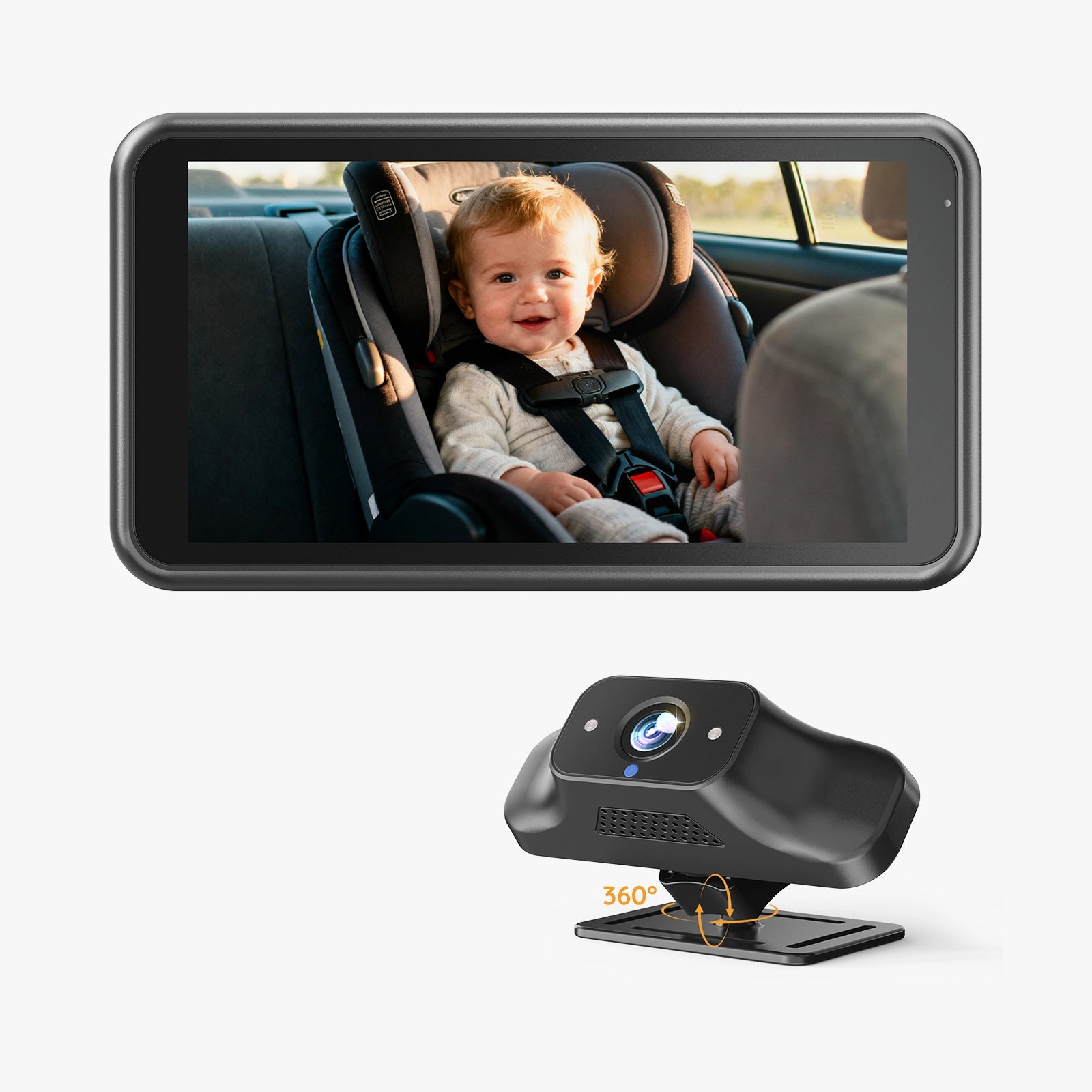 Babyvue BV5 No WiFi Baby Car Monitor, 5.2" 1080P Car Seat Camera