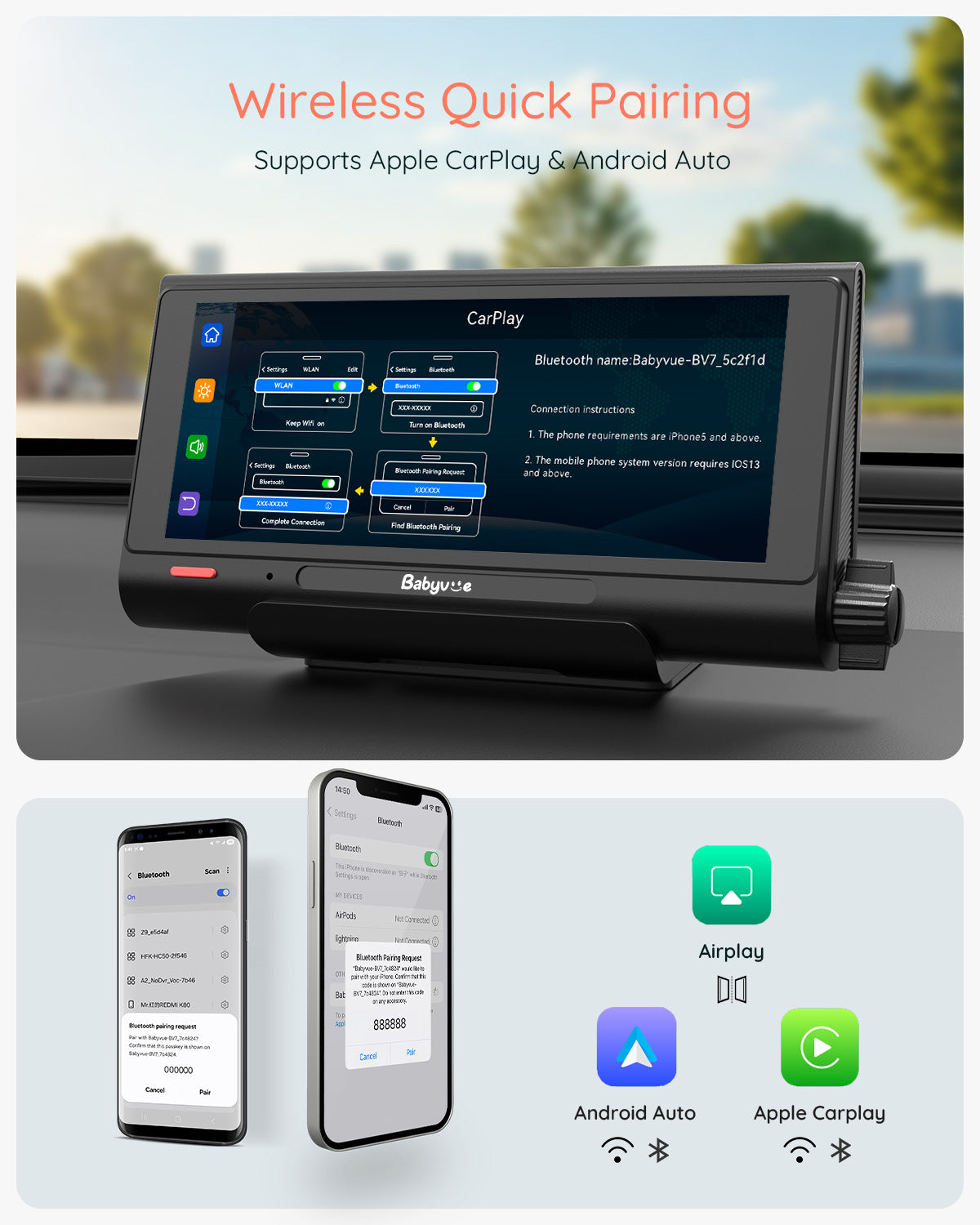 Babyvue BV7 Baby Car CameraStable transmission