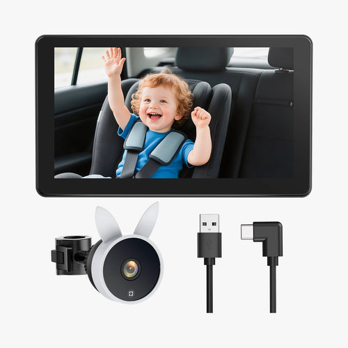 Babyvue BV4 7" Baby Car Camera, IPS 1080P HD Display with IR Night Vision
